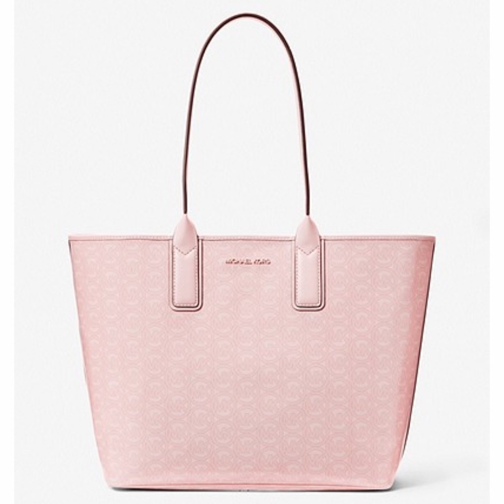 MK Jodie Large Logo Jacquard Tote Bag in Powder Blush 👜